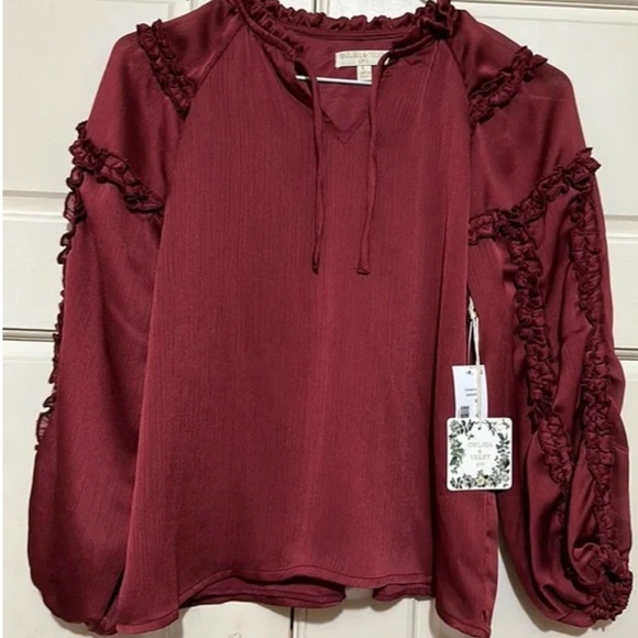 Chelsea and Violet girls  blouse in Garnet - Picture 1 of 12